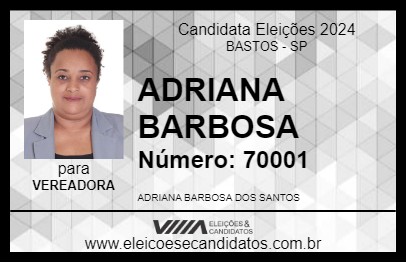 Candidato ADRIANA BARBOSA 2024 - BASTOS - Eleições