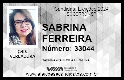 Candidato SABRINA FERREIRA 2024 - SOCORRO - Eleições