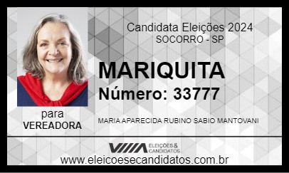 Candidato MARIQUITA 2024 - SOCORRO - Eleições