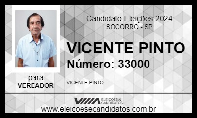 Candidato VICENTE PINTO 2024 - SOCORRO - Eleições