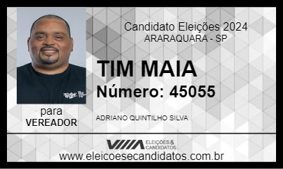 Candidato TIM MAIA 2024 - ARARAQUARA - Eleições