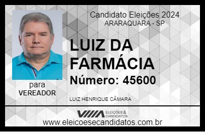 Candidato LUIZ DA FARMÁCIA 2024 - ARARAQUARA - Eleições