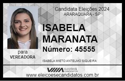 Candidato ISABELA MARANATA 2024 - ARARAQUARA - Eleições