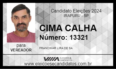 Candidato CIMA CALHA 2024 - IRAPURU - Eleições