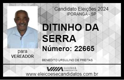 Candidato DITINHO DA SERRA 2024 - IPORANGA - Eleições