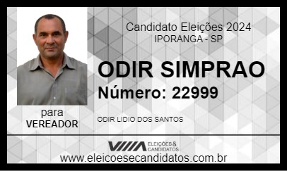 Candidato ODIR SIMPRAO 2024 - IPORANGA - Eleições