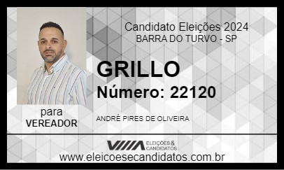 Candidato GRILLO 2024 - BARRA DO TURVO - Eleições