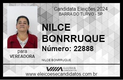 Candidato NILCE BONRRUQUE 2024 - BARRA DO TURVO - Eleições