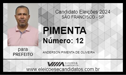 Candidato PIMENTA 2024 - SÃO FRANCISCO - Eleições