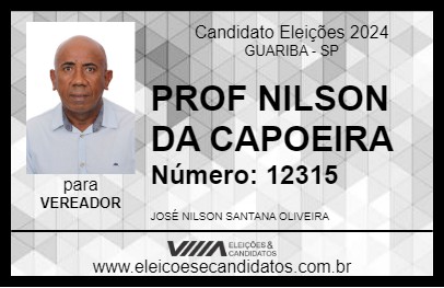 Candidato PROF NILSON DA CAPOEIRA 2024 - GUARIBA - Eleições