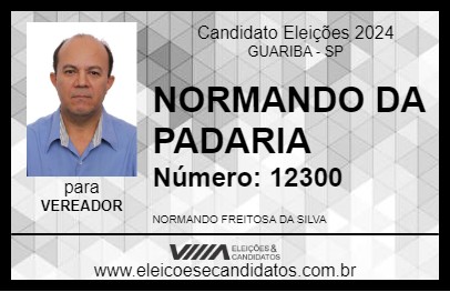 Candidato NORMANDO DA PADARIA 2024 - GUARIBA - Eleições