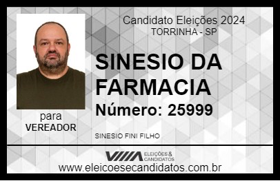 Candidato SINESIO DA FARMACIA 2024 - TORRINHA - Eleições