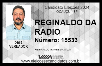 Candidato REGINALDO DA RADIO 2024 - OCAUÇU - Eleições