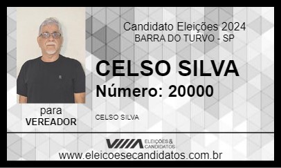 Candidato CELSO SILVA 2024 - BARRA DO TURVO - Eleições