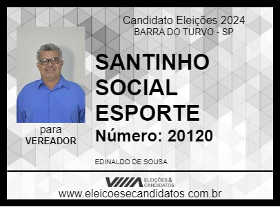 Candidato SANTINHO SOCIAL ESPORTE 2024 - BARRA DO TURVO - Eleições