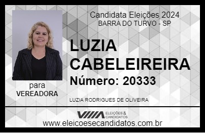 Candidato LUZIA CABELEIREIRA 2024 - BARRA DO TURVO - Eleições