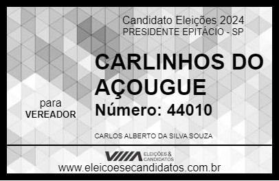 Candidato CARLINHOS DO AÇOUGUE 2024 - PRESIDENTE EPITÁCIO - Eleições