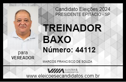 Candidato TREINADOR BAXO 2024 - PRESIDENTE EPITÁCIO - Eleições