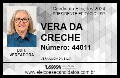 Candidato VERA DA CRECHE 2024 - PRESIDENTE EPITÁCIO - Eleições