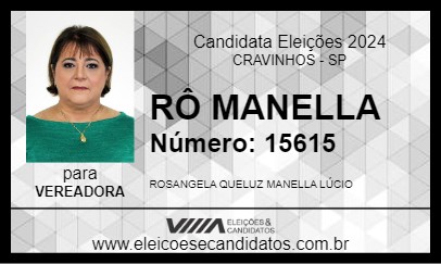 Candidato RÔ MANELLA 2024 - CRAVINHOS - Eleições