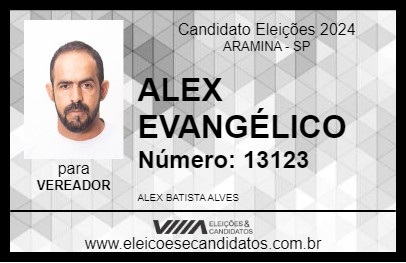 Candidato ALEX EVANGÉLICO 2024 - ARAMINA - Eleições