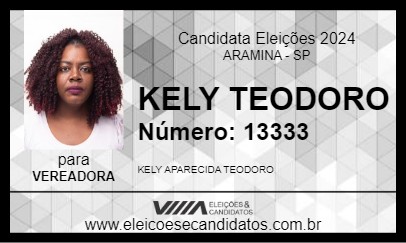 Candidato KELY TEODORO 2024 - ARAMINA - Eleições