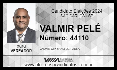 Candidato VALMIR PELÉ 2024 - SÃO CARLOS - Eleições