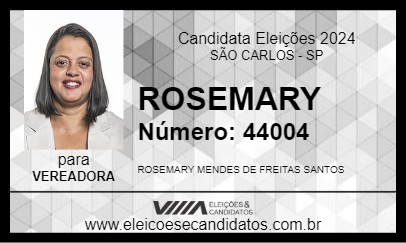 Candidato ROSEMARY 2024 - SÃO CARLOS - Eleições