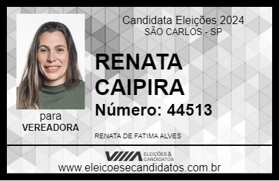 Candidato RENATA CAIPIRA 2024 - SÃO CARLOS - Eleições