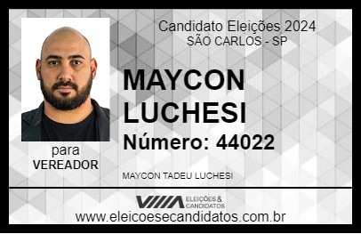 Candidato MAYCON LUCHESI 2024 - SÃO CARLOS - Eleições