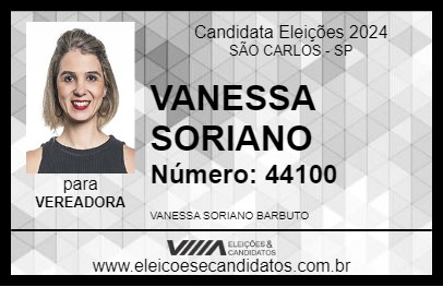 Candidato VANESSA SORIANO 2024 - SÃO CARLOS - Eleições