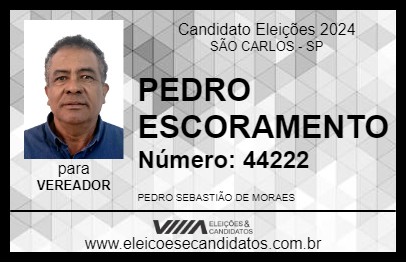 Candidato PEDRO ESCORAMENTO 2024 - SÃO CARLOS - Eleições