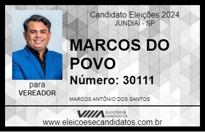 Candidato MARCOS DO POVO 2024 - JUNDIAÍ - Eleições