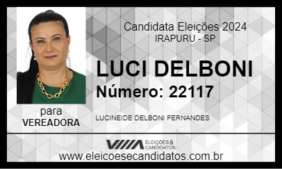 Candidato LUCI DELBONI 2024 - IRAPURU - Eleições