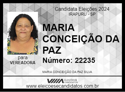 Candidato MARIA CONCEIÇÃO DA PAZ 2024 - IRAPURU - Eleições