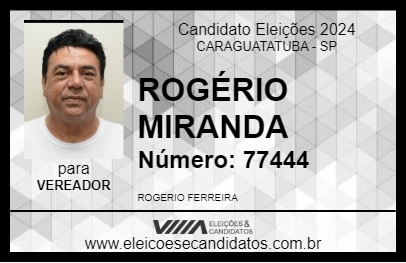 Candidato ROGÉRIO MIRANDA 2024 - CARAGUATATUBA - Eleições