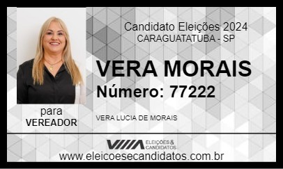 Candidato VERA MORAIS 2024 - CARAGUATATUBA - Eleições