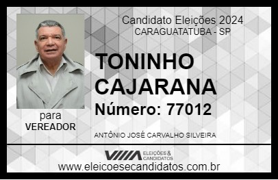 Candidato TONINHO CAJARANA 2024 - CARAGUATATUBA - Eleições