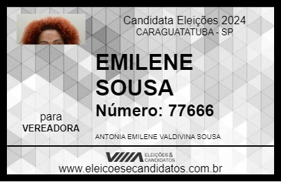 Candidato EMILENE SOUSA 2024 - CARAGUATATUBA - Eleições