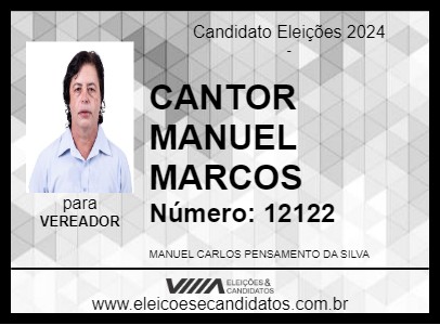 Candidato CANTOR MANUEL MARCOS 2024 - BIRIGUI - Eleições