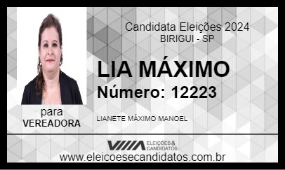 Candidato LIA MÁXIMO 2024 - BIRIGUI - Eleições