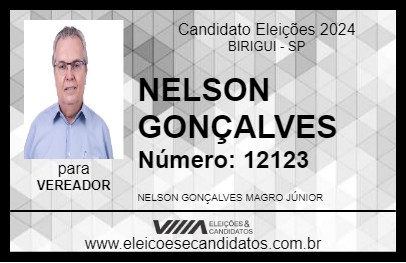 Candidato NELSON GONÇALVES 2024 - BIRIGUI - Eleições