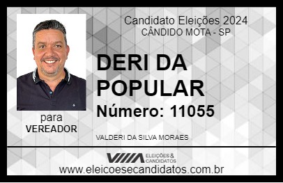 Candidato DERI DA POPULAR 2024 - CÂNDIDO MOTA - Eleições