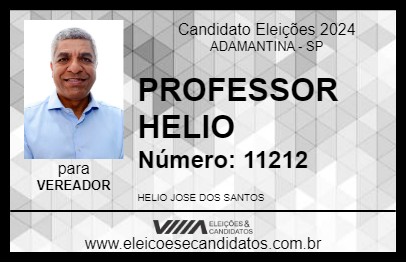 Candidato PROFESSOR HELIO 2024 - ADAMANTINA - Eleições