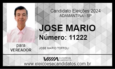 Candidato JOSE MARIO 2024 - ADAMANTINA - Eleições