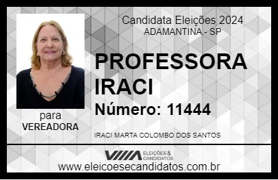 Candidato PROFESSORA IRACI 2024 - ADAMANTINA - Eleições