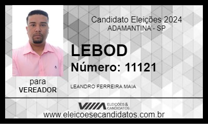 Candidato LEBOD 2024 - ADAMANTINA - Eleições