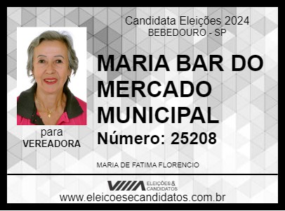 Candidato MARIA DO BAR DO MERCADO 2024 - BEBEDOURO - Eleições