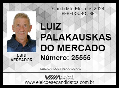 Candidato LUIZ PALAKAUSKAS DO MERCADO 2024 - BEBEDOURO - Eleições