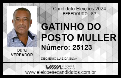 Candidato GATINHO DO POSTO MULLER 2024 - BEBEDOURO - Eleições